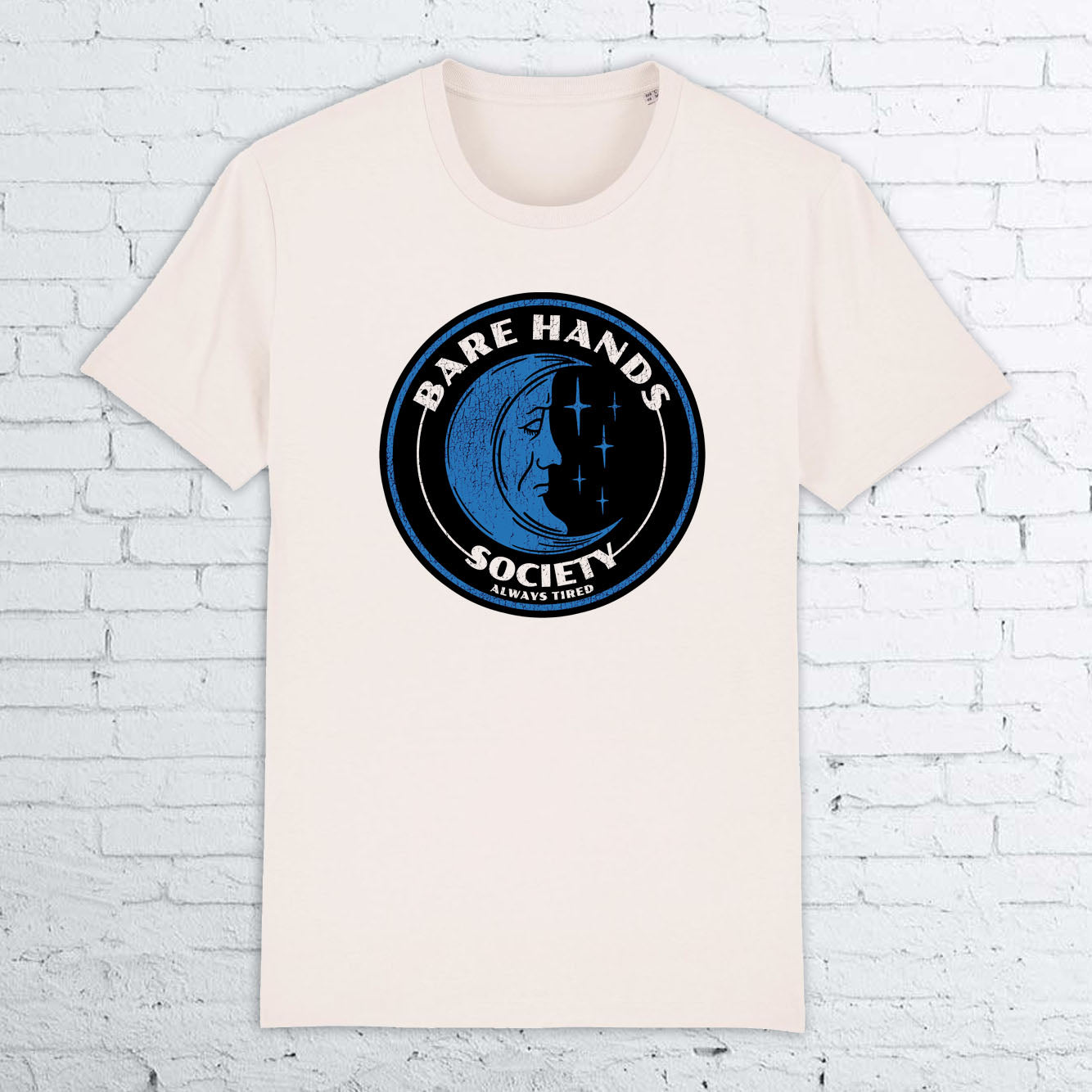 BHS "ALWAYS TIRED" ORGANIC COTTON UNISEX vintage WHITE T-SHIRT