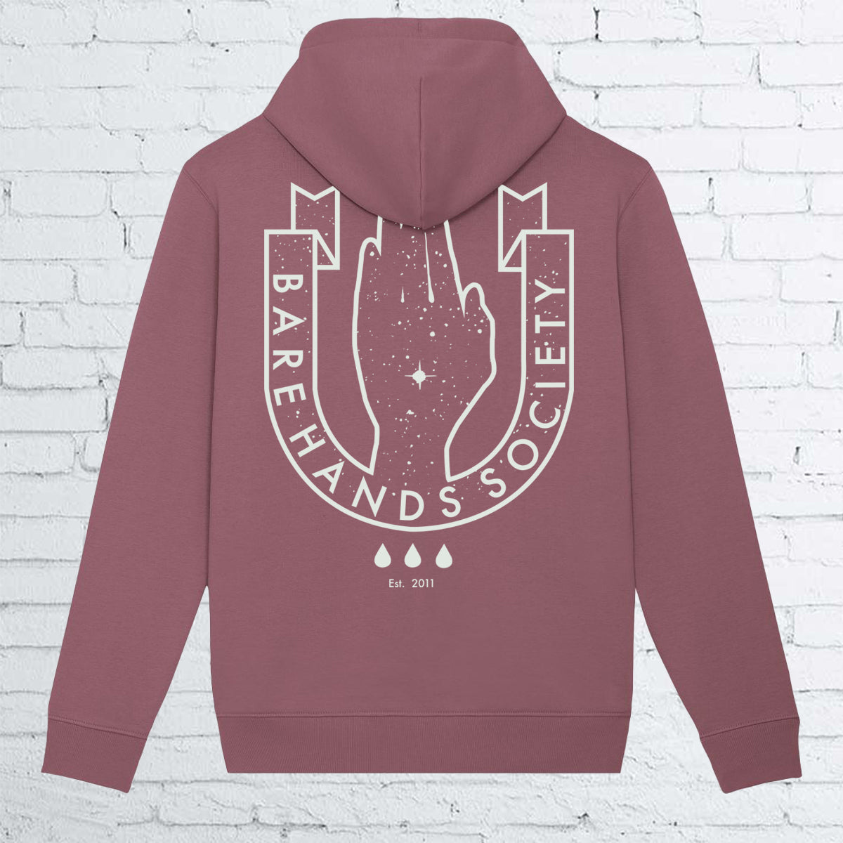 BHS "LOGO" UNISEX HIBISCUS ROSE HOODIE