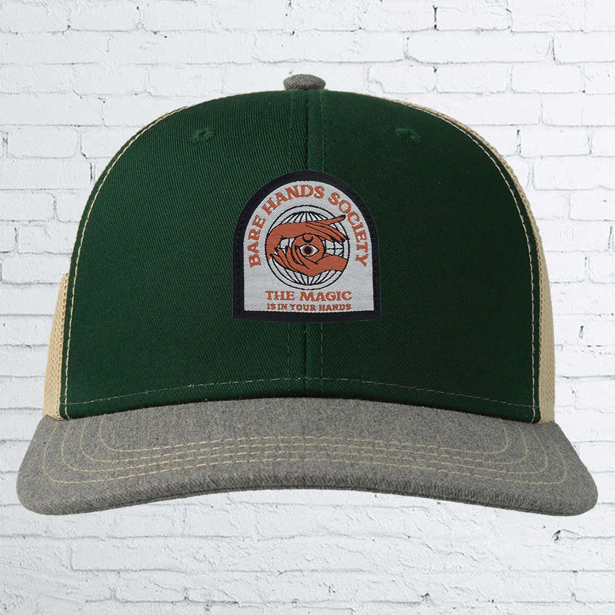 BHS "MAGIC" LABEL SIX Panel CANVAS Trucker Cap
