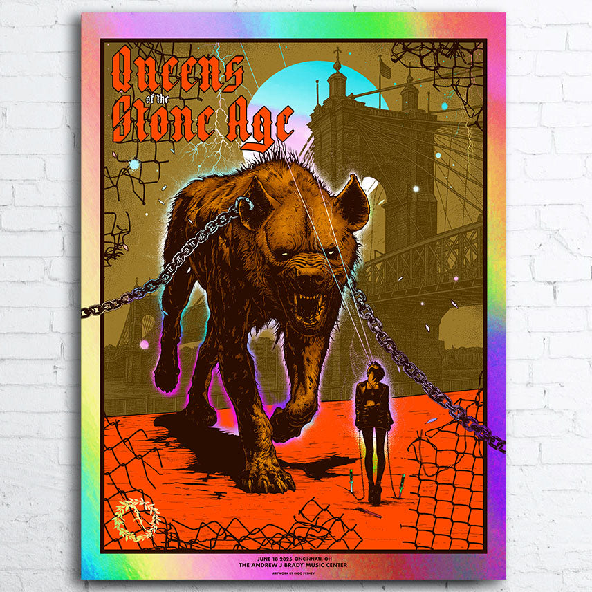 QOTSA Limited Edition Rainbow Foil GIG POSTER The Andrew J Brady