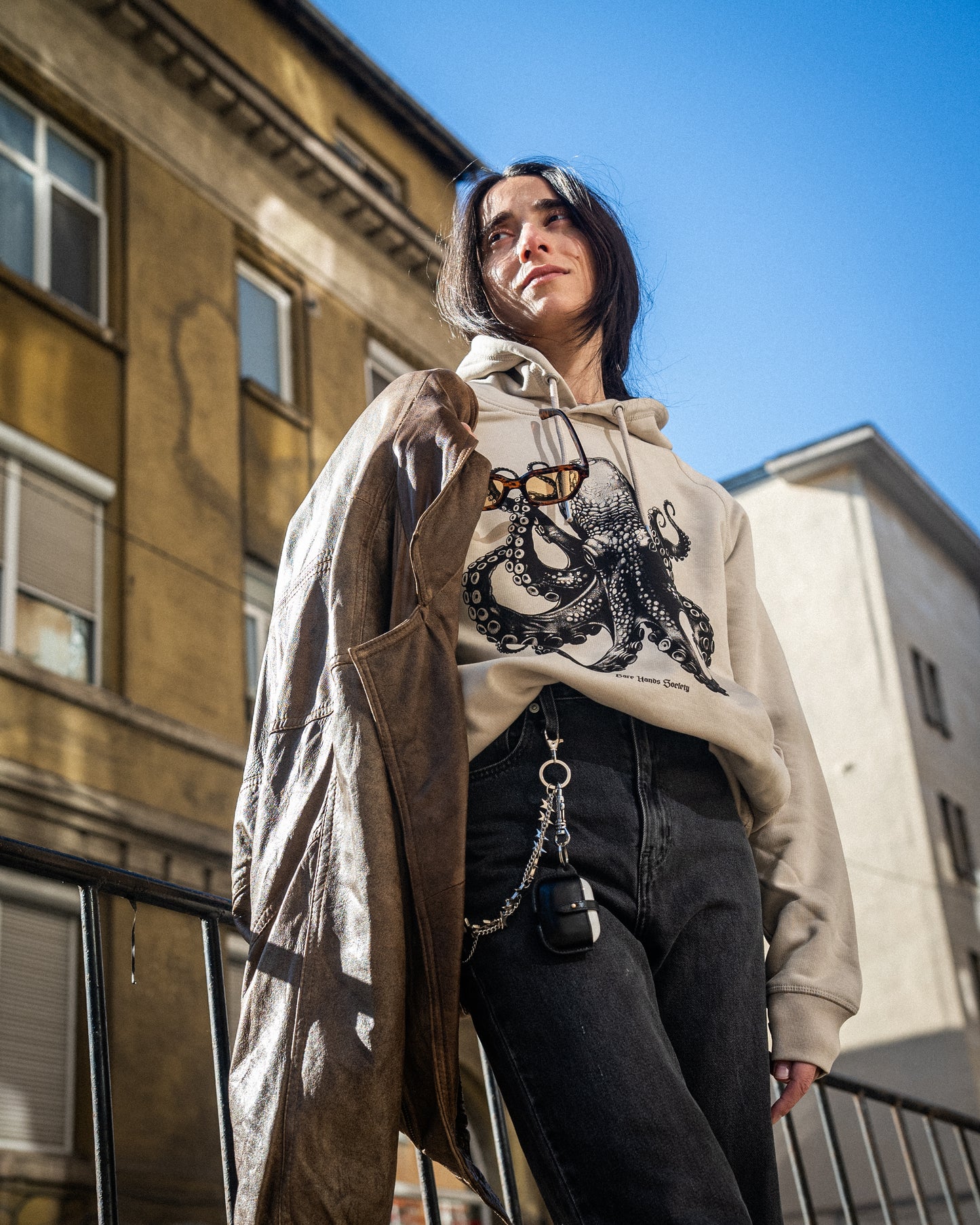BHS BLACK OCTOPUS UNISEX DESERT DUST HOODIE