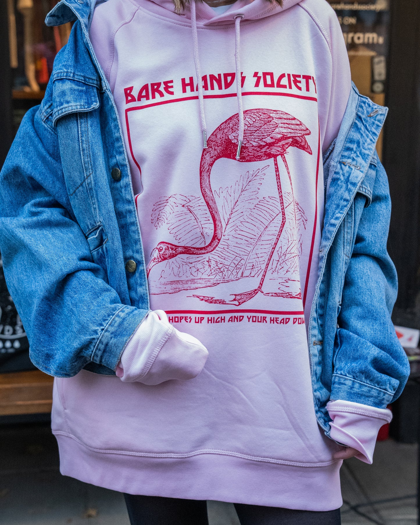 BHS FLAMINGO UNISEX PINK HOODIE