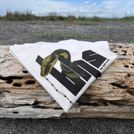 BARE HANDS SOCIETY "SNAKE" ORGANIC COTTON UNISEX BLACK T-SHIRT