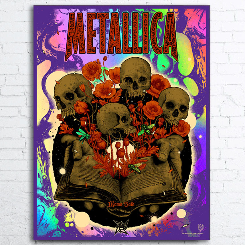 Metallica Rainbow Foil Limited Edition Mama Said Screen Printed Poster