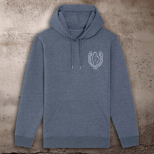 BHS "LOGO" RECYCLED ORGANIC COTTON UNISEX VINTAGE NAVY HOODIE