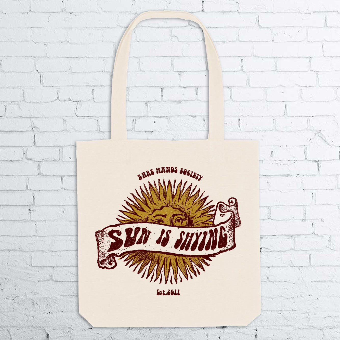 BHS SUN IS SHYING Natural Totebag