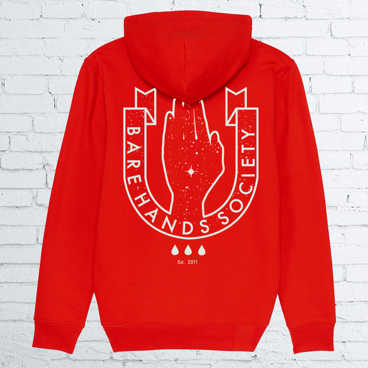 BHS "LOGO" UNISEX BRIGHT RED HOODIE