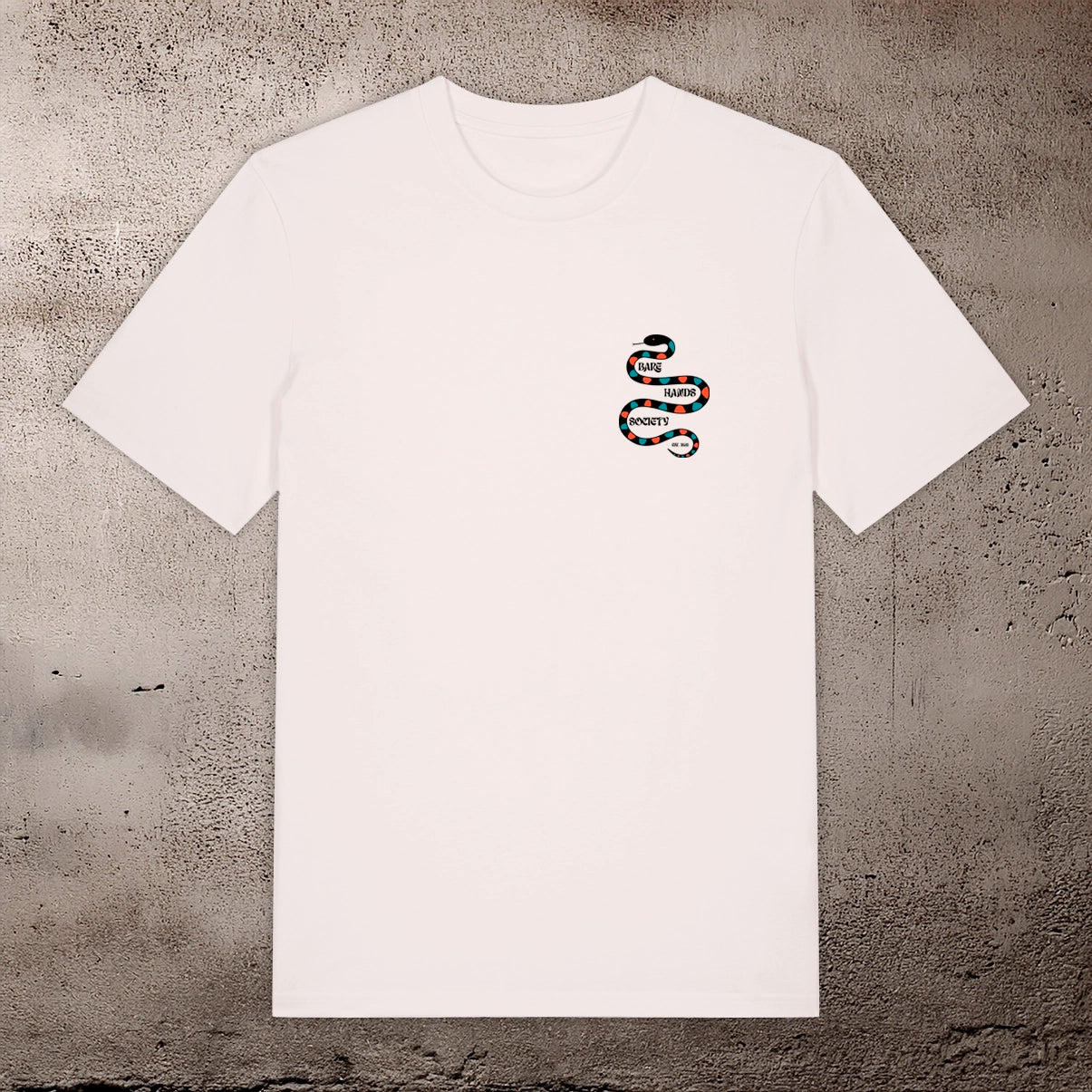 BHS "HARLEQUINO" ORGANIC COTTON UNISEX VINTAGE WHITE T-SHIRT