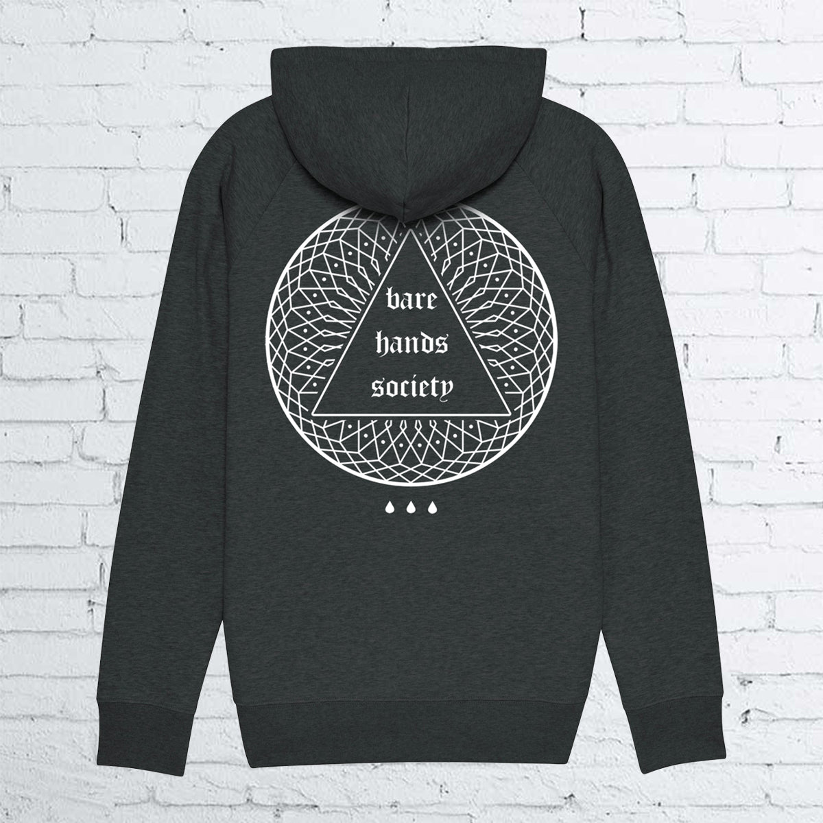 BHS "MANDALA" UNISEX DARK HEATHER GREY HOODIE