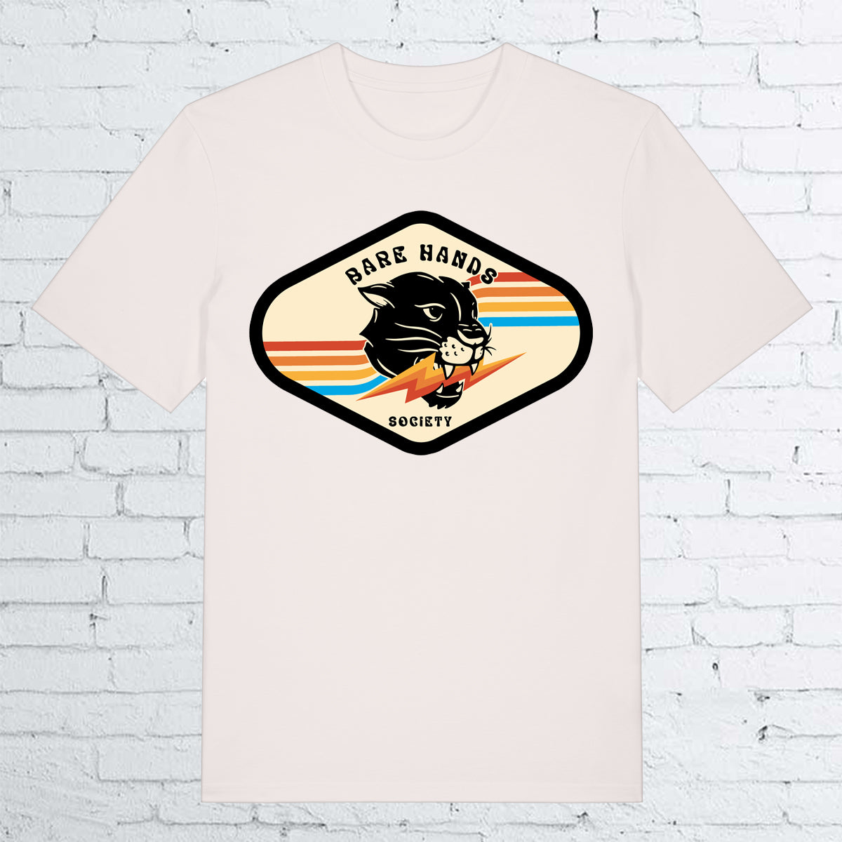 BARE HANDS SOCIETY "PUMA SUMMER '24" ORGANIC COTTON UNISEX VINTAGE WHITE T-SHIRT (Copy)