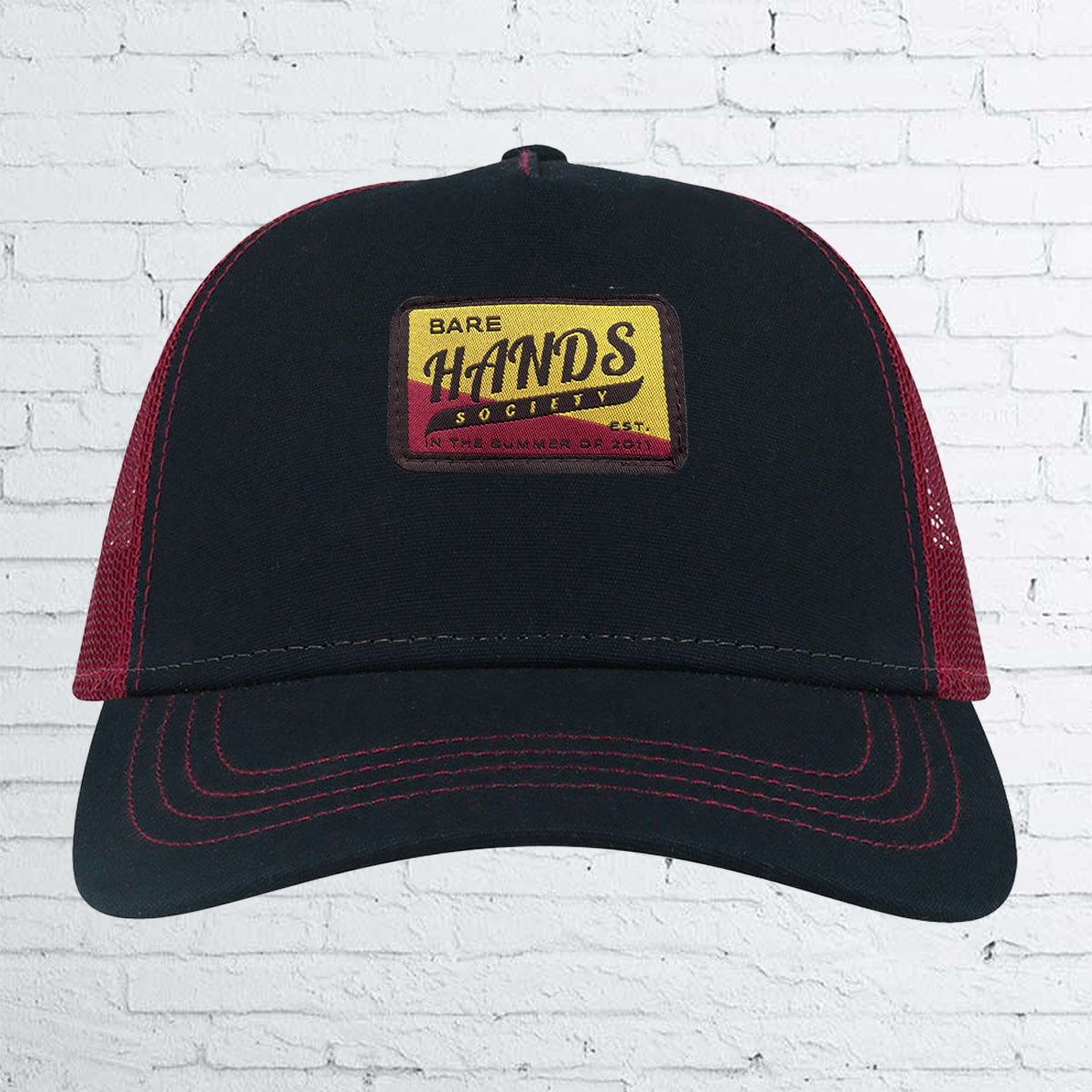 BHS RETRO LABEL Five Panel CANVAS Trucker Cap