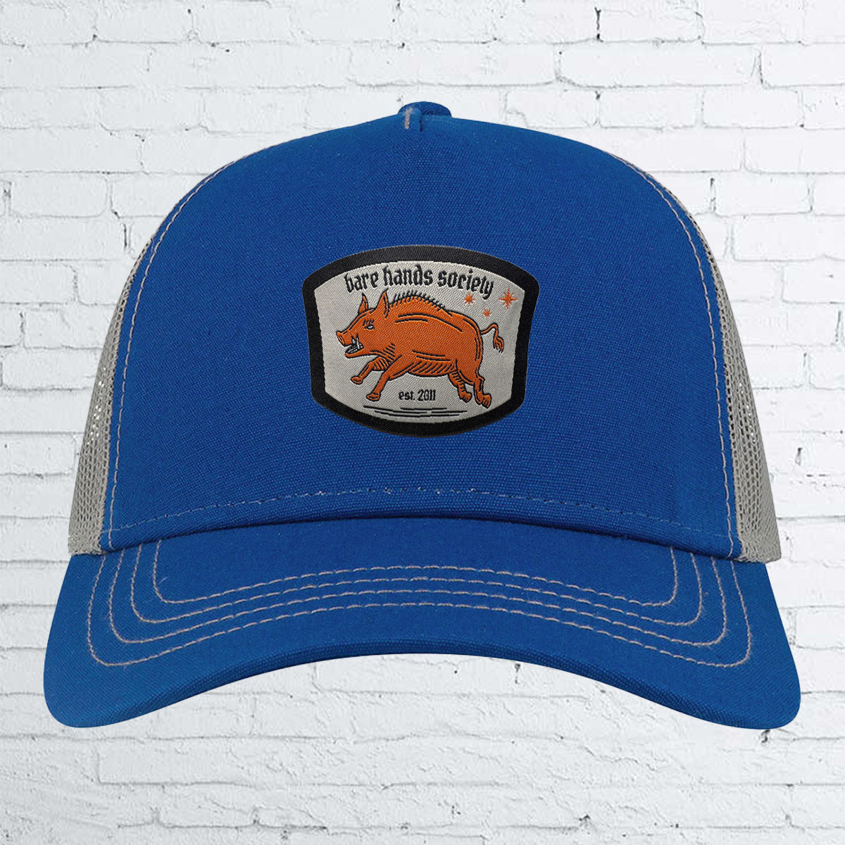 BHS "OUT OF OFFICE" LABEL Five Panel CANVAS Trucker Cap