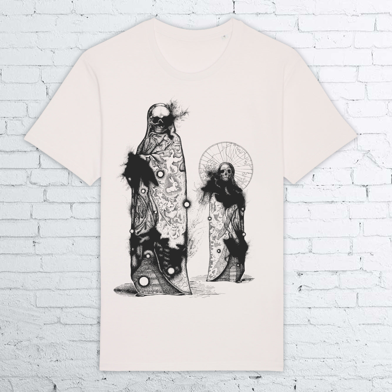 BHS GHOSTS ORGANIC COTTON UNISEX VINTAGE WHITE T-SHIRT