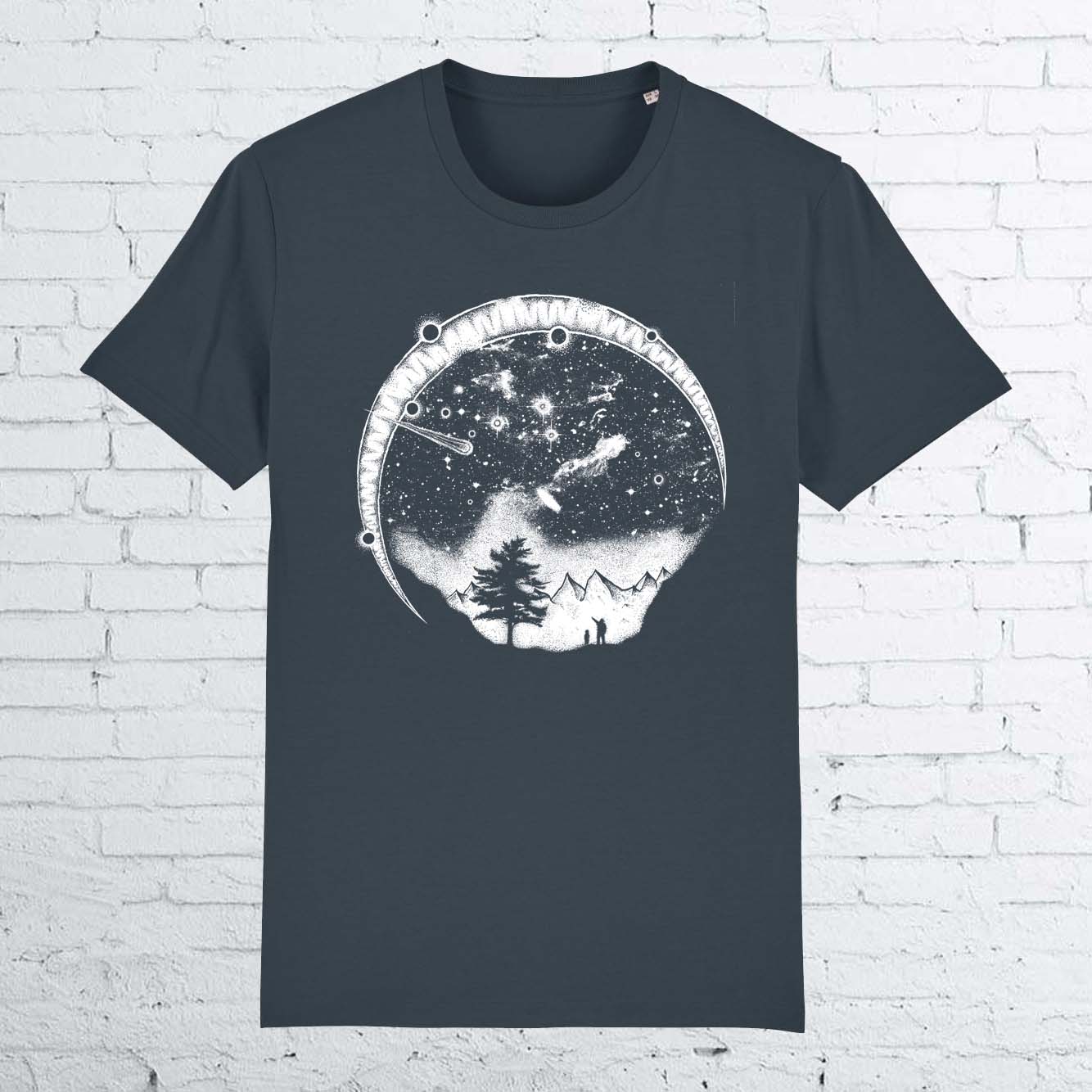 BHS STARRY SKY ORGANIC COTTON UNISEX INDIGO T-SHIRT