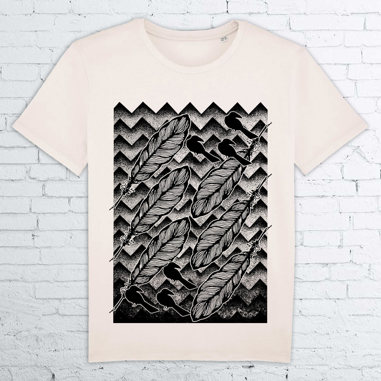 BHS FEATHERS ORGANIC COTTON NATURAL UNISEX T-SHIRT