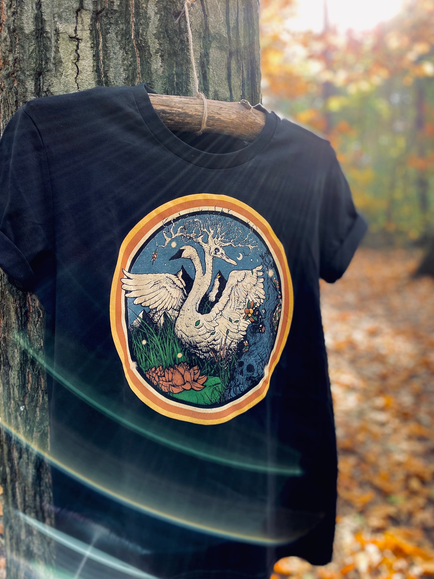 BHS SWANS ORGANIC COTTON UNISEX BLACK T-SHIRT