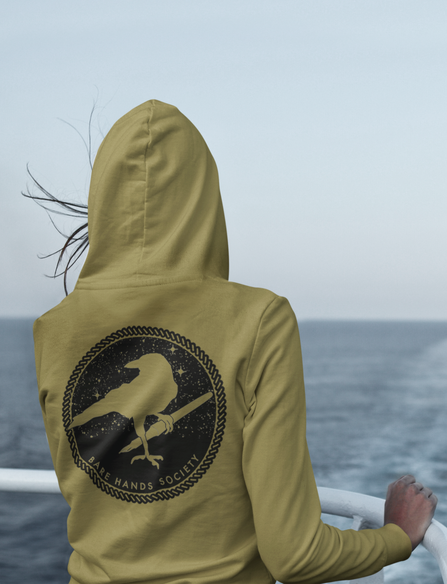 BHS PEN CROW UNISEX OLIVE OIL HOODIE