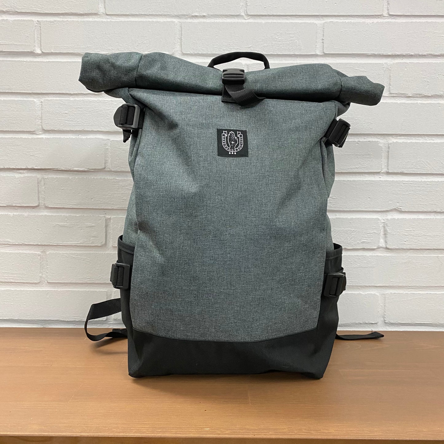 Block Roll-Top Backpack