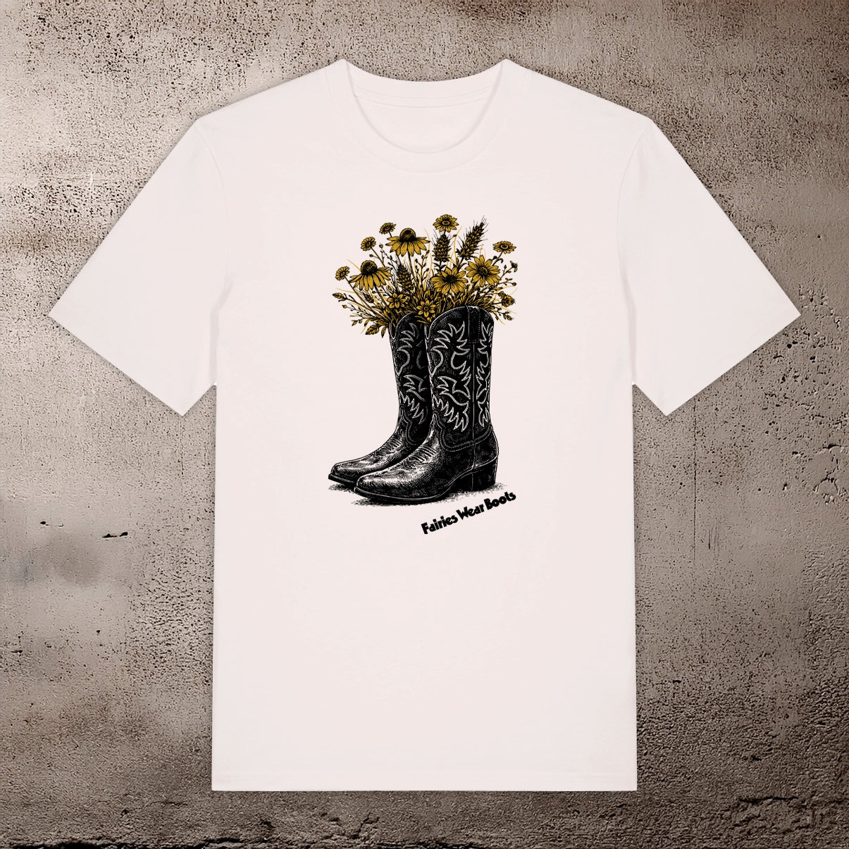 BHS "BOOTS" ORGANIC COTTON UNISEX VINTAGE WHITE T-SHIRT
