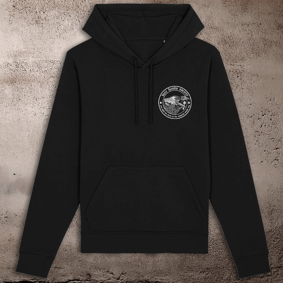 BHS "CROW KEY" UNISEX BLACK HOODIE