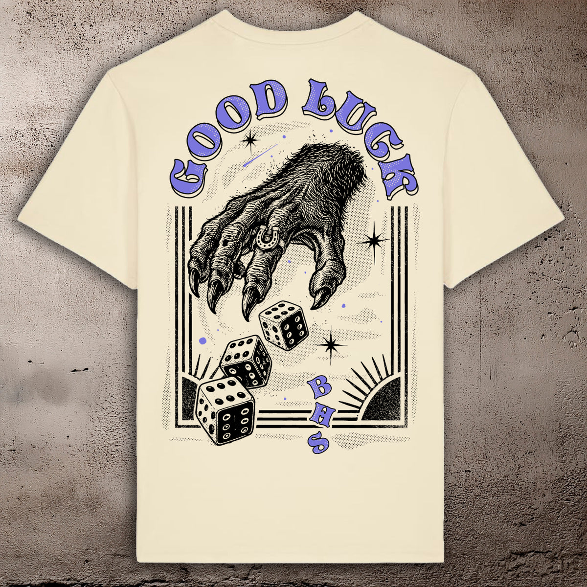 BHS "GOOD LUCK" ORGANIC COTTON UNISEX HONEY PAPER T-SHIRT