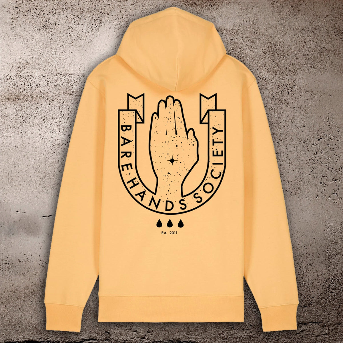 BHS "LOGO" ORGANIC COTTON ZIP-THROUGH UNISEX YELLOW HOODIE