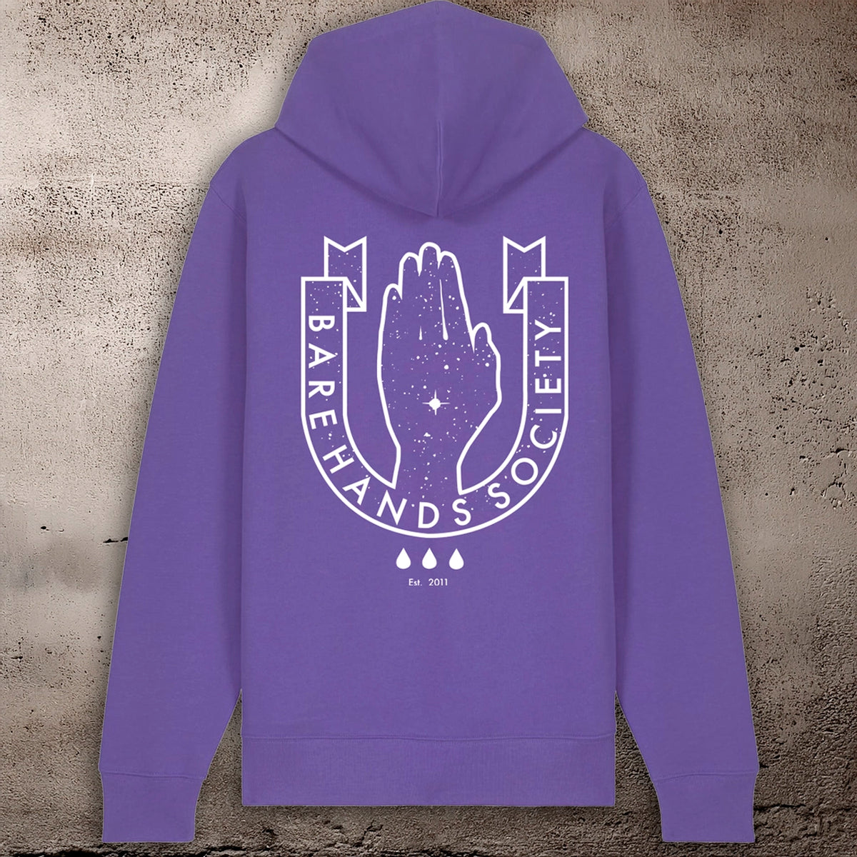 BHS "LOGO" ORGANIC COTTON UNISEX ZIP-THROUGH PURPLE HOODIE