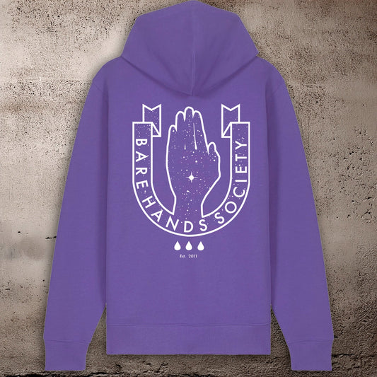 BHS "LOGO" ORGANIC COTTON UNISEX ZIP-THROUGH PURPLE HOODIE