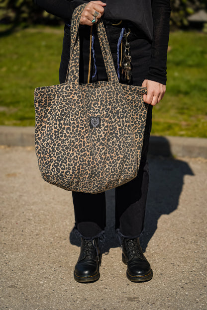 BHS VINTAGE LEOPARD PRINT TOTE BAG