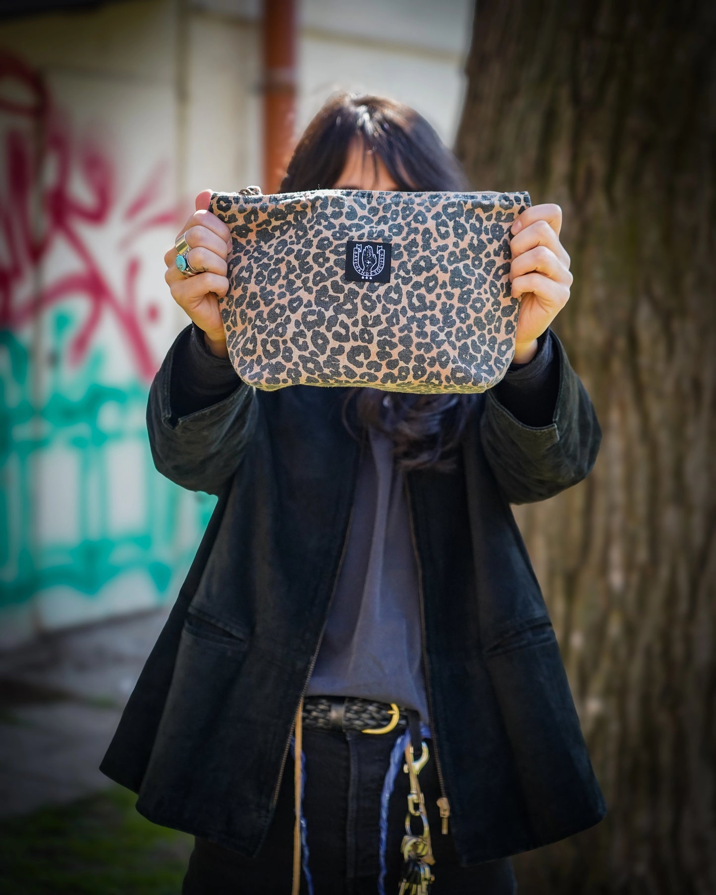 Bare Hands Society Leopard Print Accessory Bag