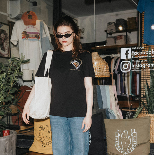BHS "MATCHBOX" ORGANIC COTTON UNISEX BLACK T-SHIRT