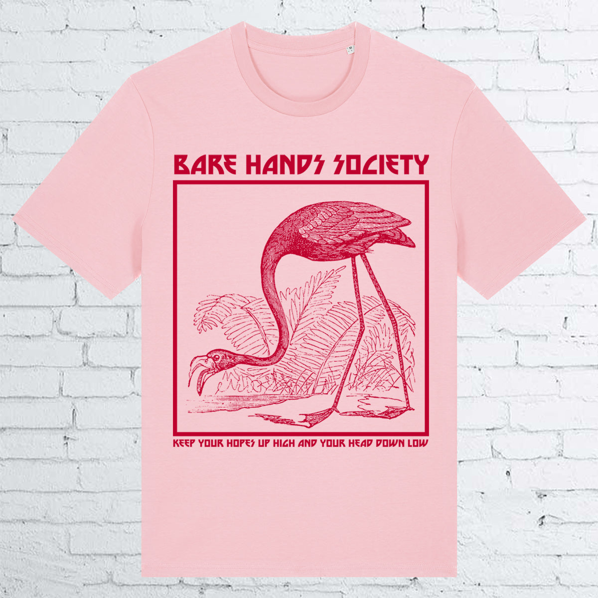 BARE HANDS SOCIETY flamingo ORGANIC COTTON UNISEX T-SHIRT