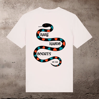 BHS "HARLEQUINO" ORGANIC COTTON UNISEX VINTAGE WHITE T-SHIRT