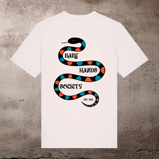 BHS "HARLEQUINO" ORGANIC COTTON UNISEX VINTAGE WHITE T-SHIRT