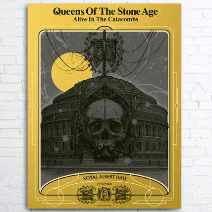 QOTSA LIMITED EDITION GOLD FOIL GIG POSTER ROYAL ALBERT HALL LONDON 2025