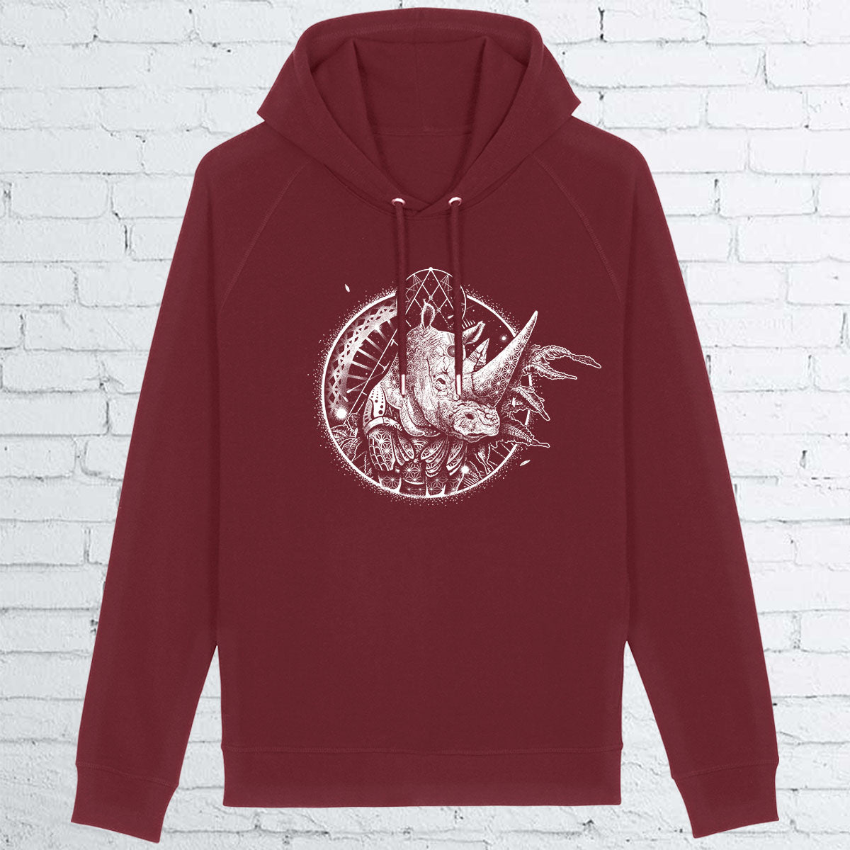 BHS RHINO UNISEX BURGUNDY HOODIE