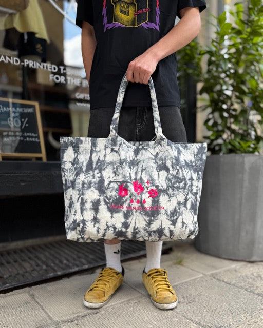 BHS "DROPS" EMBROIDERED TIE DYE WOVEN TOTE BAG