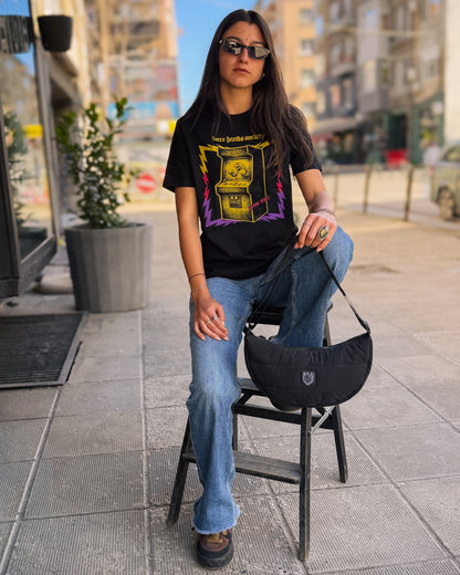 BHS "ARCADE" ORGANIC COTTON UNISEX BLACK T-SHIRT