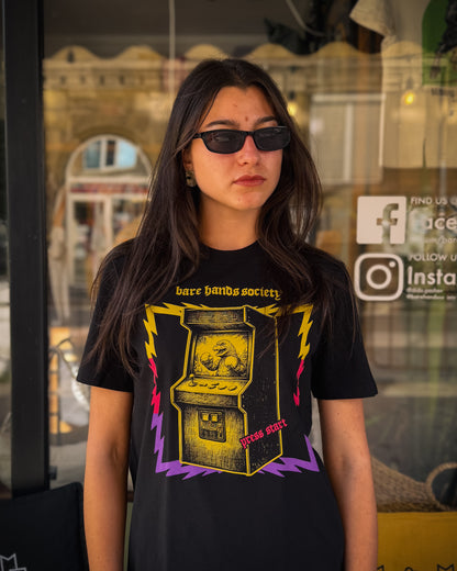 BHS "ARCADE" ORGANIC COTTON UNISEX BLACK T-SHIRT