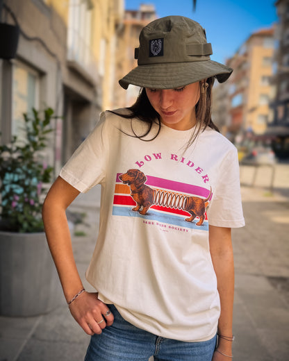 BHS "LOW RIDER" ORGANIC COTTON UNISEX VINTAGE WHITE T-SHIRT