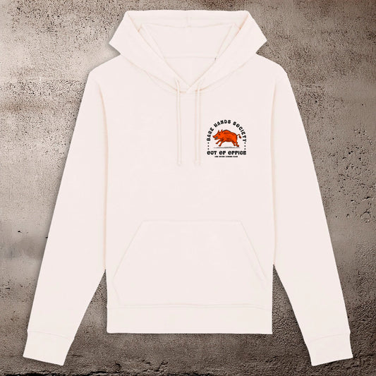 BHS OUT OF OFFICE UNISEX VINTAGE WHITE HOODIE