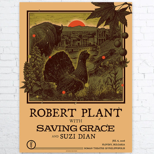 Robert Plant With Saving Grace And Suzi Dian Limited Edition Screen Printed Poster
