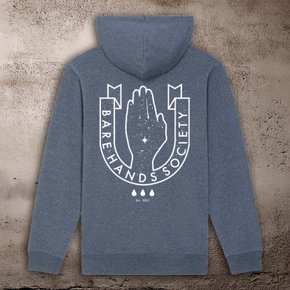 BHS "LOGO" RECYCLED ORGANIC COTTON UNISEX VINTAGE NAVY HOODIE