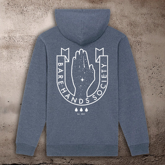 BHS "LOGO" RECYCLED ORGANIC COTTON UNISEX VINTAGE NAVY HOODIE