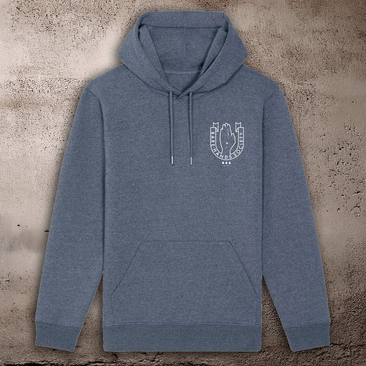 BHS "LOGO" RECYCLED ORGANIC COTTON UNISEX VINTAGE NAVY HOODIE
