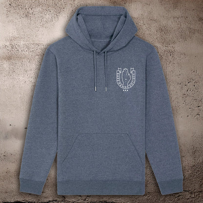 BHS "LOGO" RECYCLED ORGANIC COTTON UNISEX VINTAGE NAVY HOODIE