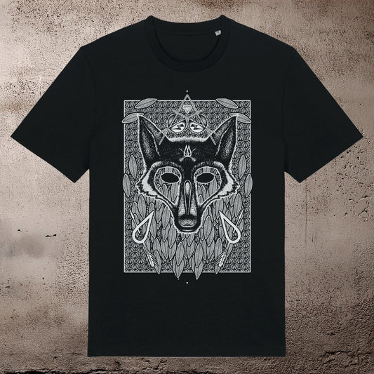 BHS WOLF ORGANIC COTTON UNISEX BLACK T-SHIRT