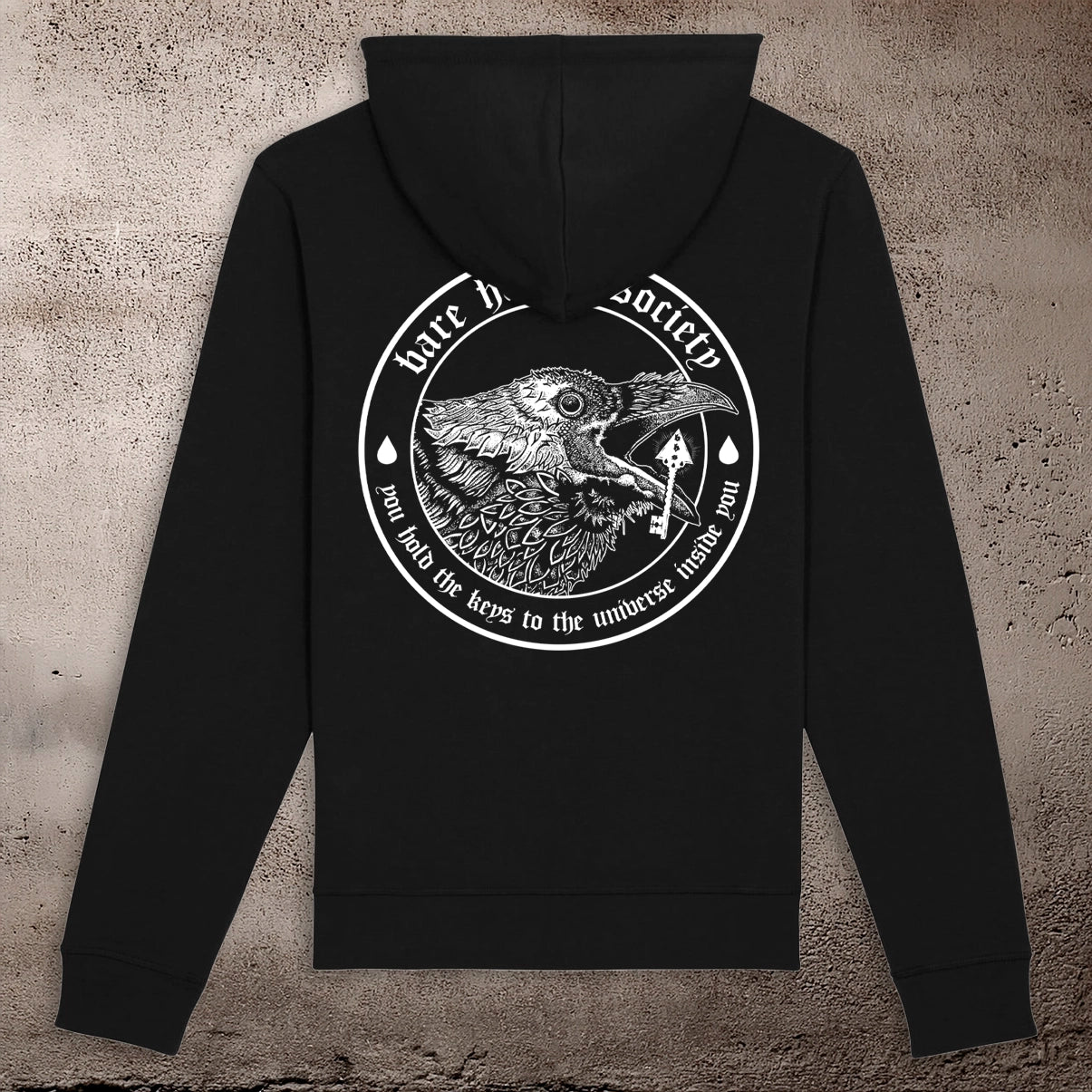 BHS "CROW KEY" UNISEX BLACK HOODIE