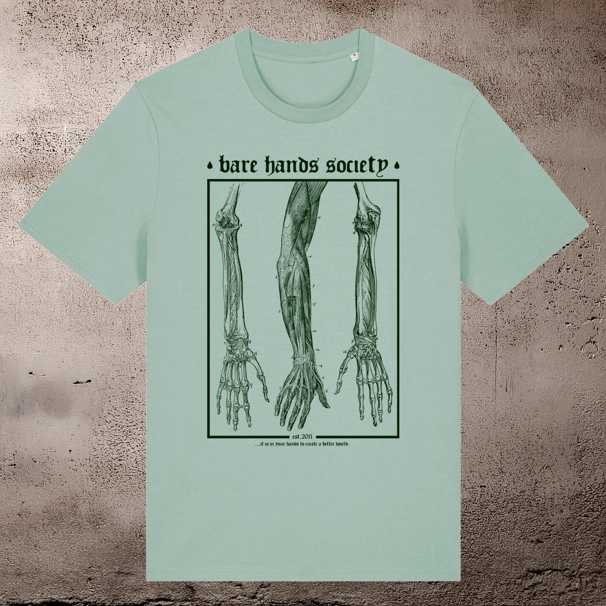 BHS "HANDS" ORGANIC COTTON UNISEX ALOE T-SHIRT