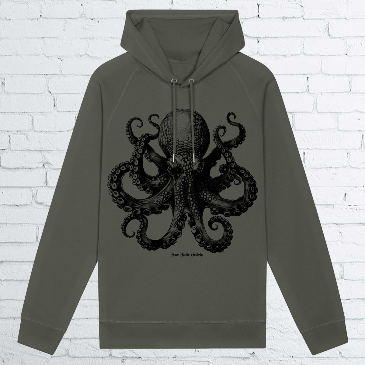 BHS BLACK OCTOPUS UNISEX KHAKI HOODIE